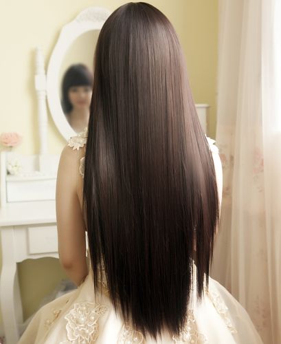假发女 长 假发套 长发 长直发长假发直发 修脸 女士假发自然