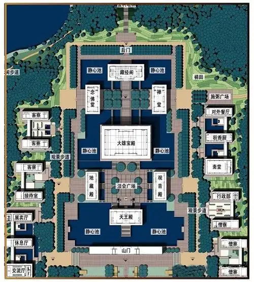 寺院布局 寺庙设计 寺庙平面 佛教寺院设计