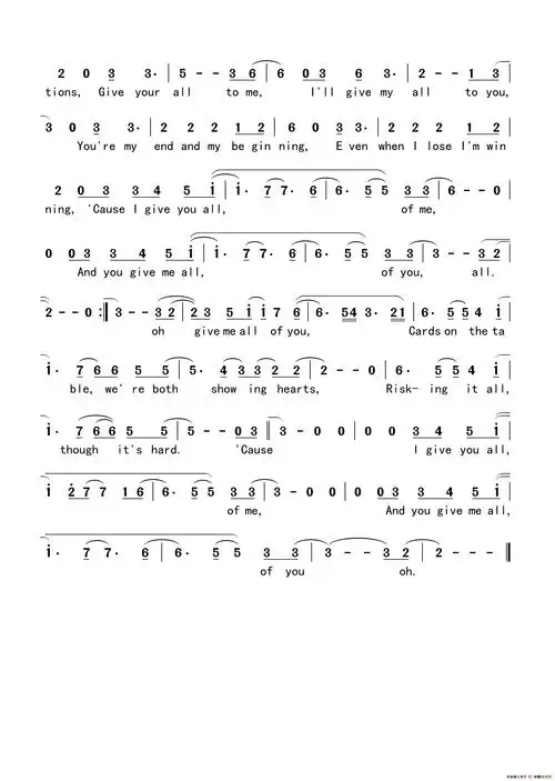 all of me_简谱_搜谱网