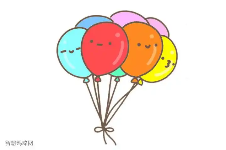 六一儿童节简笔画绘画素材漂亮的气球怎么画