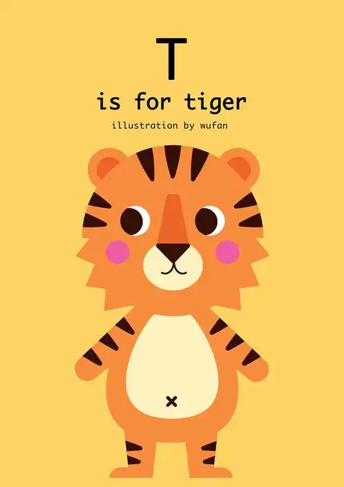 扁平风动物系列儿童插画