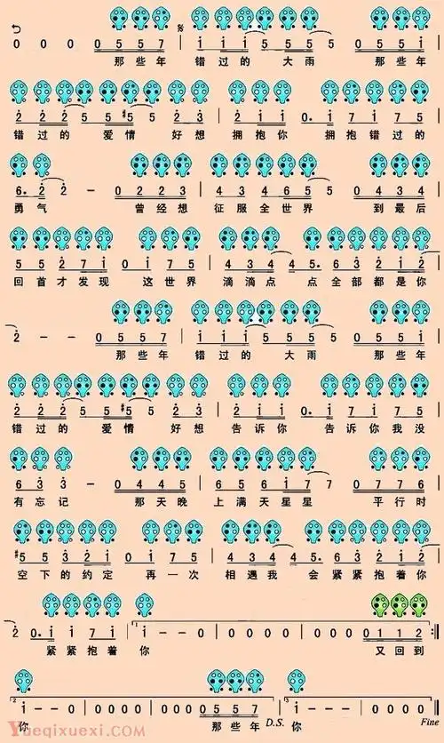六孔陶笛曲谱 那些年