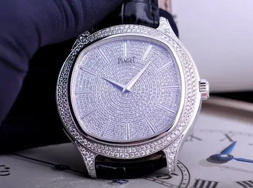 欣赏大号18k白金镶钻满天星piaget伯爵emperador自动机械男表