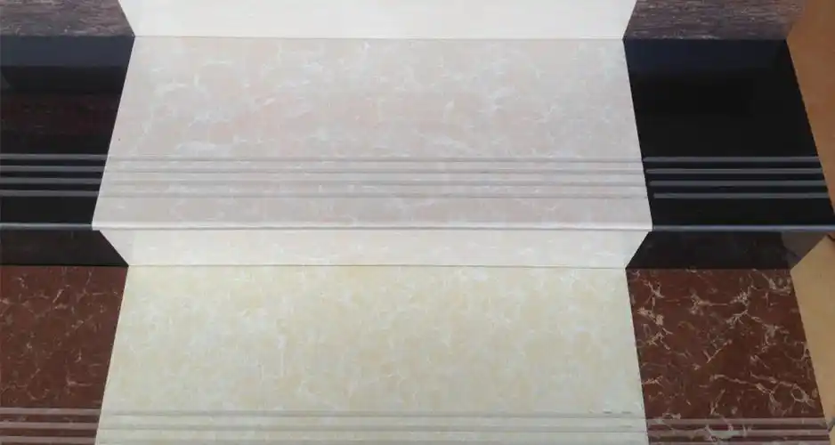 专业订做加工各款抛光全抛釉家庭酒店会所楼梯瓷砖磨边拉槽梯级