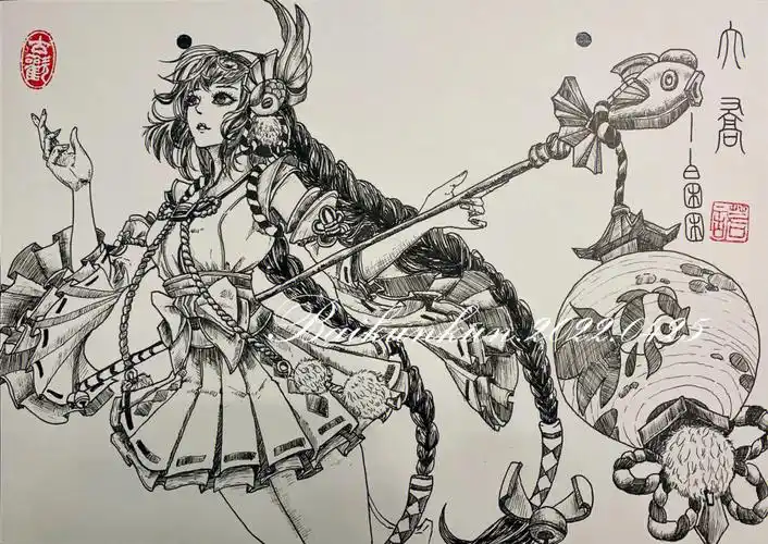 绘画  #手绘  #王者荣耀  #绘画过程  #王者荣耀大乔  #画渣日常