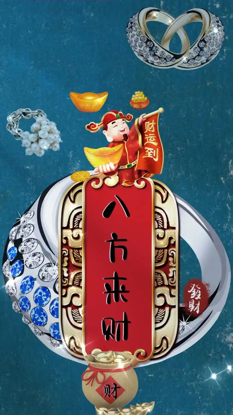 八方来财,好运连连.财神爷给你助力,必发大财!换上这个壁纸, - 抖音