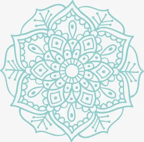 蓝色曼陀罗矢量图