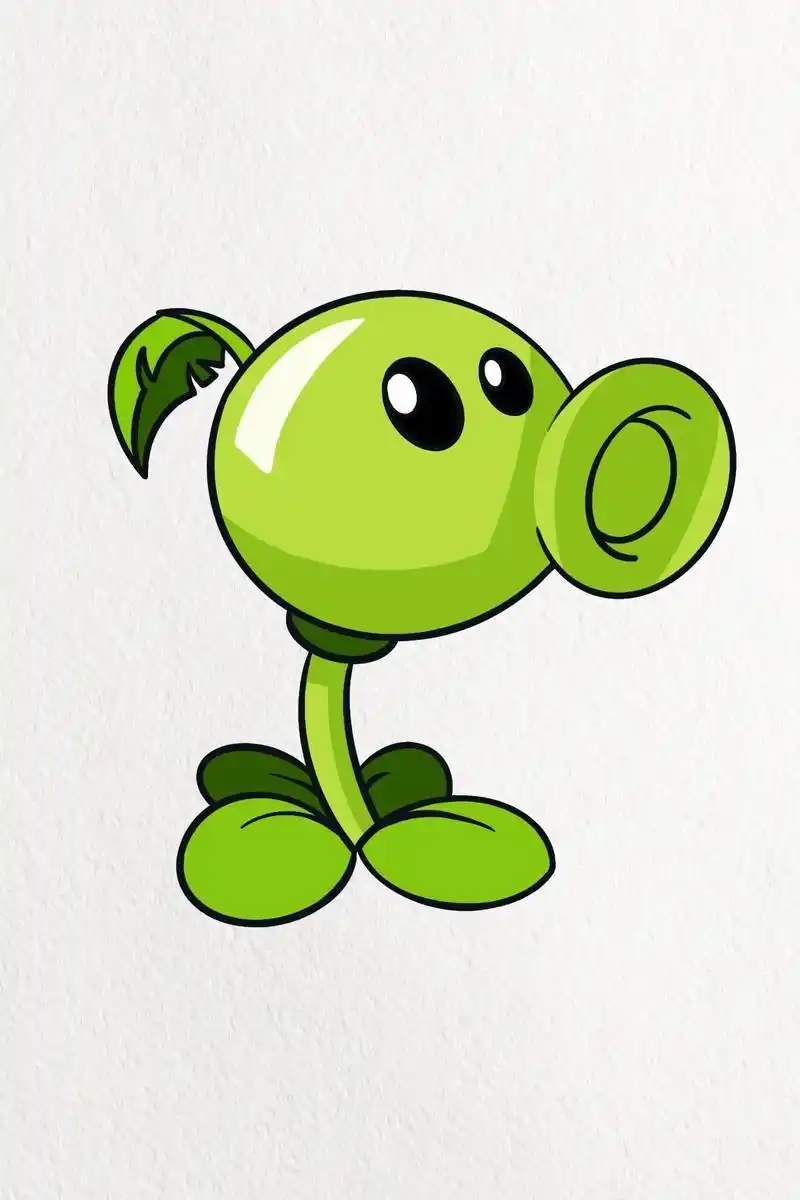 豌豆射手怎么画#儿童画 #植物大战僵尸 #简笔画  - 抖音