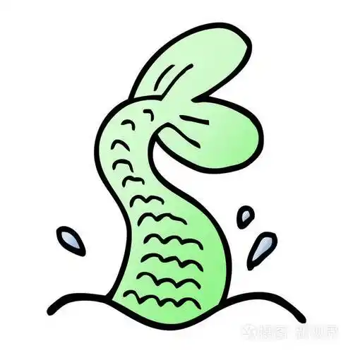 矢量梯度例证动画片美人鱼尾巴