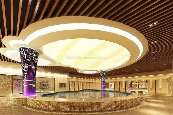 洗浴中心大厅现代奢华吊顶效果图