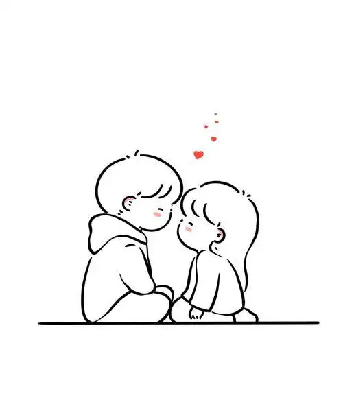 情侣手绘简笔画 海豚图片手绘简笔画情侣人物