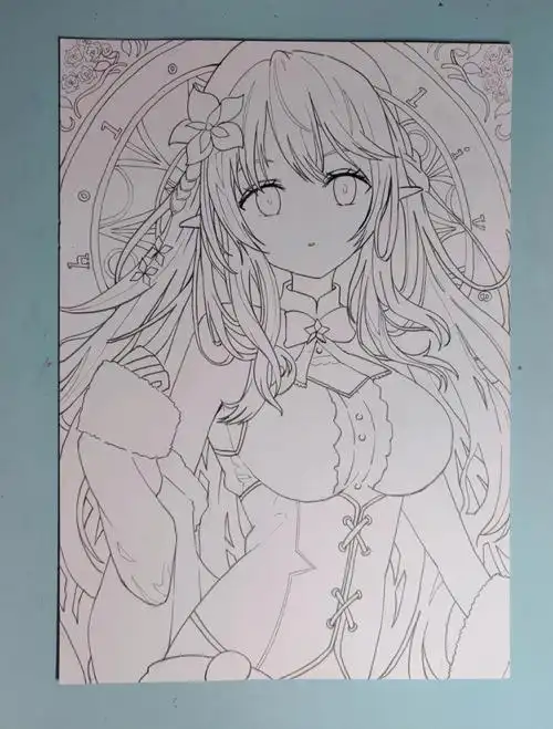 把原图裁剪成a4大小再临摹了#少女线稿  #线稿  #动漫手绘  #动漫人物