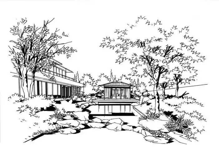 草图笔快速表现景观一点透视手绘