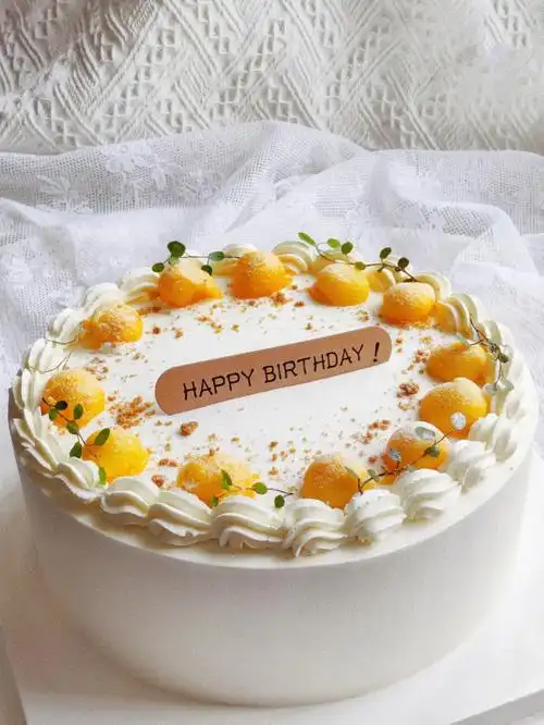 十寸清新简约芒果蛋糕