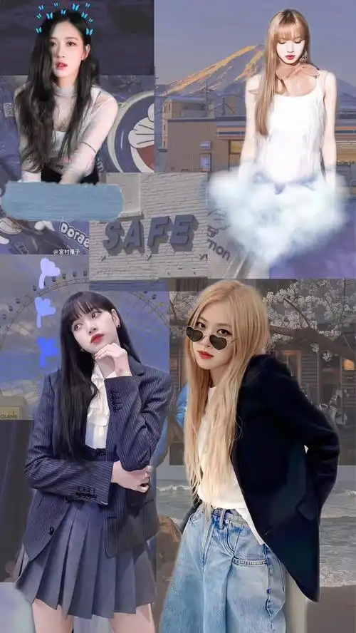 blackpink ros朴彩英 lisa 拼接壁纸