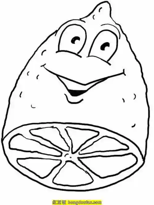 10张有趣的卡通涂色蔬菜简笔画胡萝卜香蕉牛油果柠檬一起来锻炼