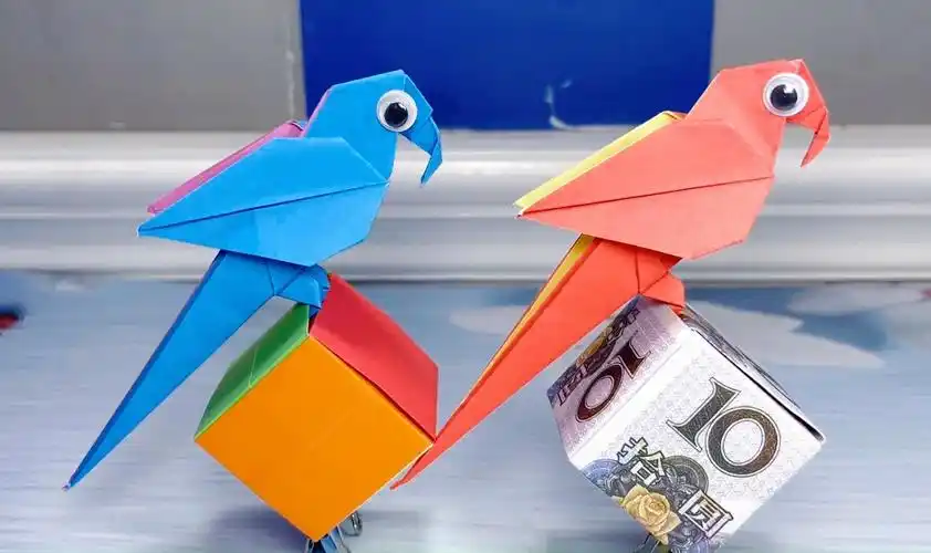 折纸小动物鹦鹉,简单易学超逼真,创意手工制作