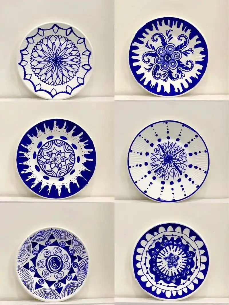 浓浓中国风,悠悠青花瓷,手绘纸盘