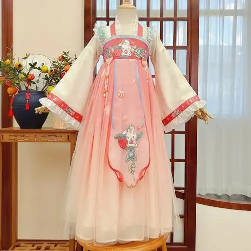 女童秋装儿童唐装古风超仙小女孩秋季古装2024新款秋款连衣裙汉服