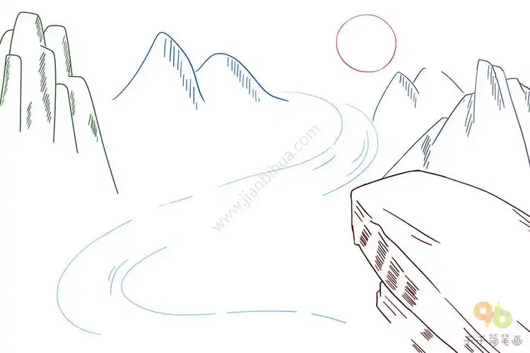 鹿柴古诗配图简笔画