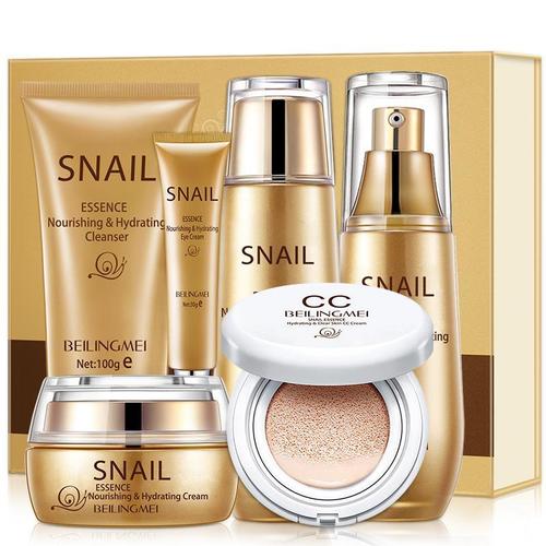 蜗牛原液护肤品6件套装正品官网cc补水面部湿保温套装化妆品snail