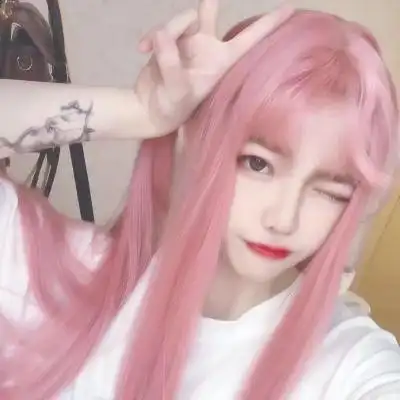 红色系列气质女头像图片红色头发女头 甜美染发女头像真人qq头像_女生