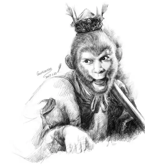 孙悟空素描动漫孙悟空素描