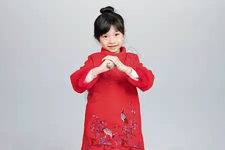 卡通牛拜年作揖手势图片