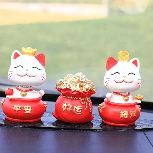 创意汽车装饰品摆件 发财钱袋好运福袋树脂工艺品摆设 蛋糕装饰品
