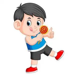 给你吃一个男孩舔着棒棒糖给你拇指照片