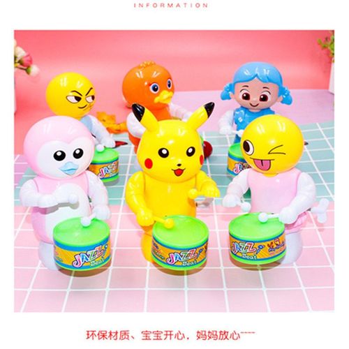 新款热卖儿童益智玩具上链发条玩具打鼓粉企鹅童节日礼物地摊玩具