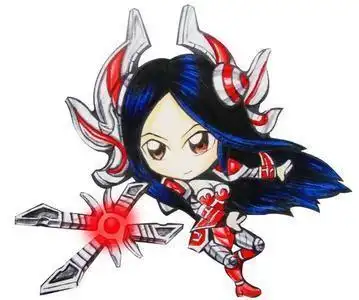 天天酷跑刀妹简笔画q版