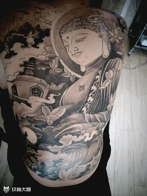 大佛_纹身图案手稿图片_刘彬的纹身作品集