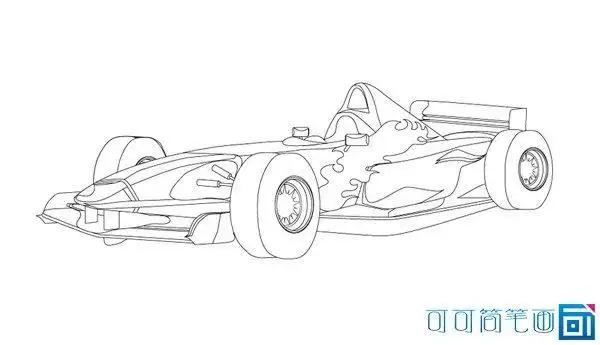 f1红牛赛车儿童简笔画