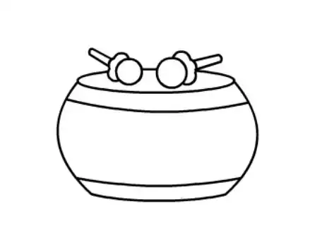 鼓乐器简笔画