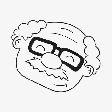 简笔画侧面老人头像