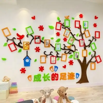 成长树墙贴照片树儿童房