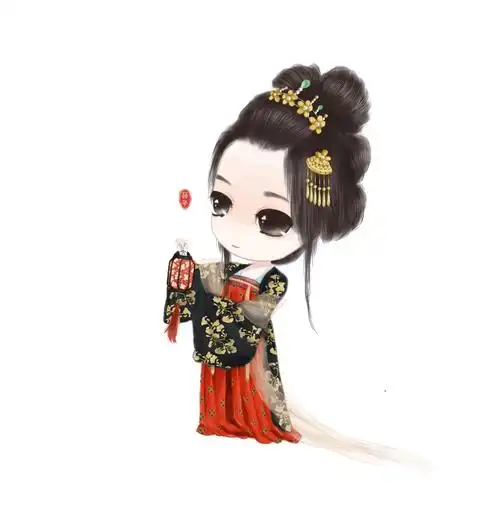 「月上雪」古风手绘汉服q版