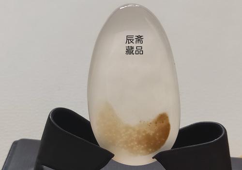 辰斋藏品《金鱼》天然马达加斯加海洋玉髓草花玛瑙石魂珠宝挂件