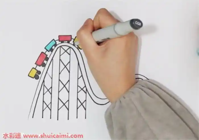 过山车怎么画过山车简笔画简单易画彩色