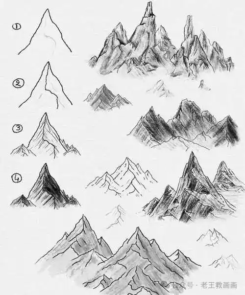 原来画山,这么简单!