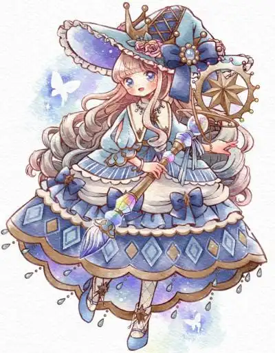 洛丽塔少女&小熊转载自公众号 vv酱手绘素材教程库