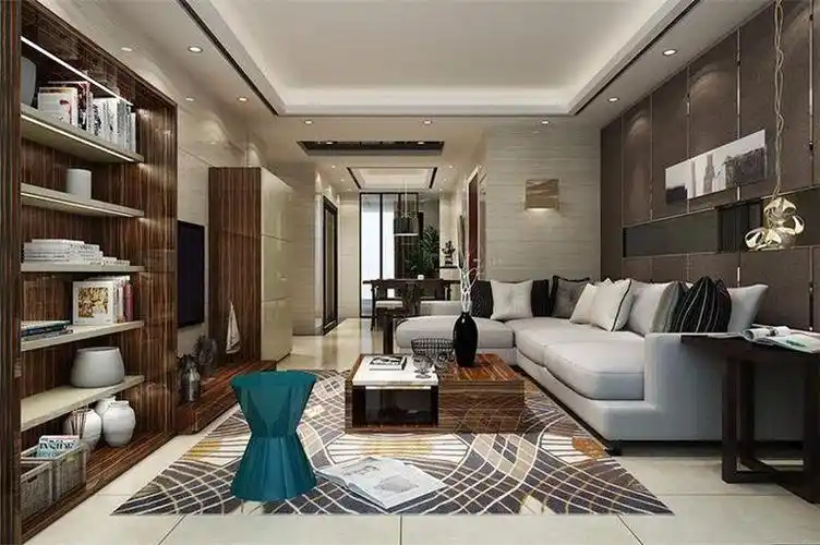 现代简约二居室客厅吊顶装修效果图