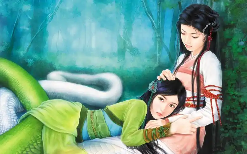 青蛇和白蛇女孩壁纸1600x900分辨率查看