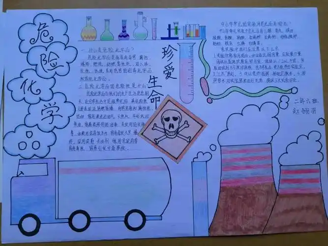 "远离危险化学品"——舒兰十八中"安全生产月"手抄报展评