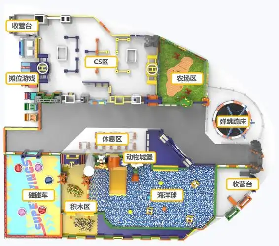 1500㎡的室内游乐园 众多网红潮玩项目:海洋球,碰碰车,积木区