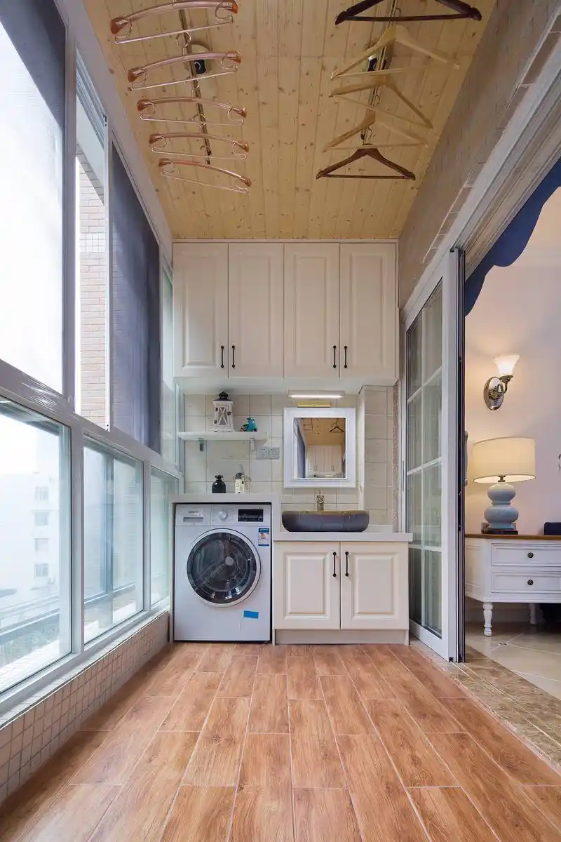 125平大户型新中式阳台吊顶装修效果图