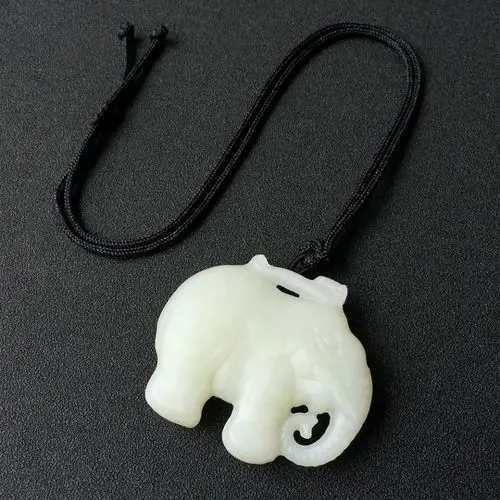 天然和田玉象神雕件