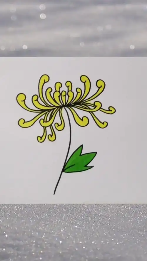 画画原来如此简单#菊花的画法,超简单哦,试试吧-度小视