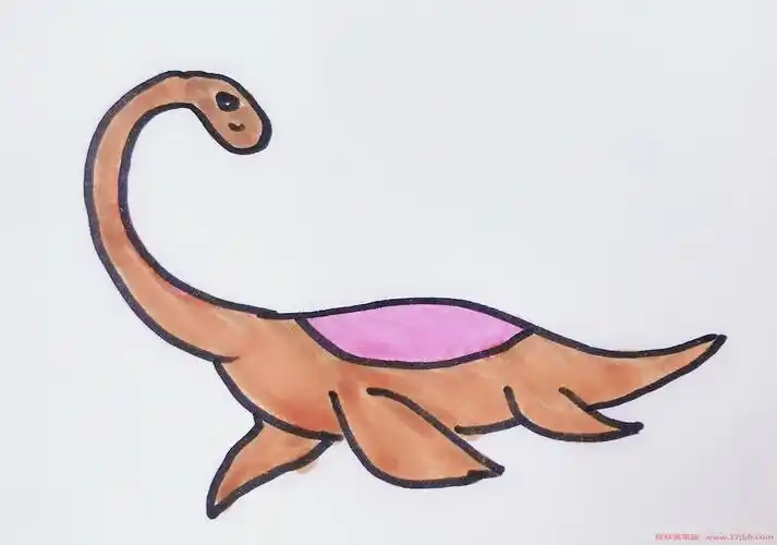 蛇颈龙简笔画 蛇颈龙怎么画图片